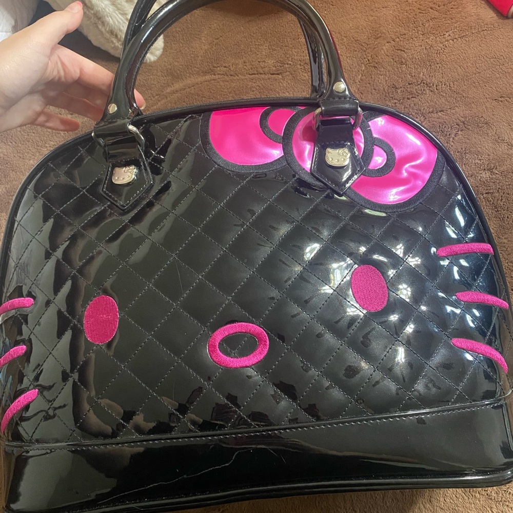 Loungefly Hello Kitty Black and Pink Handbag